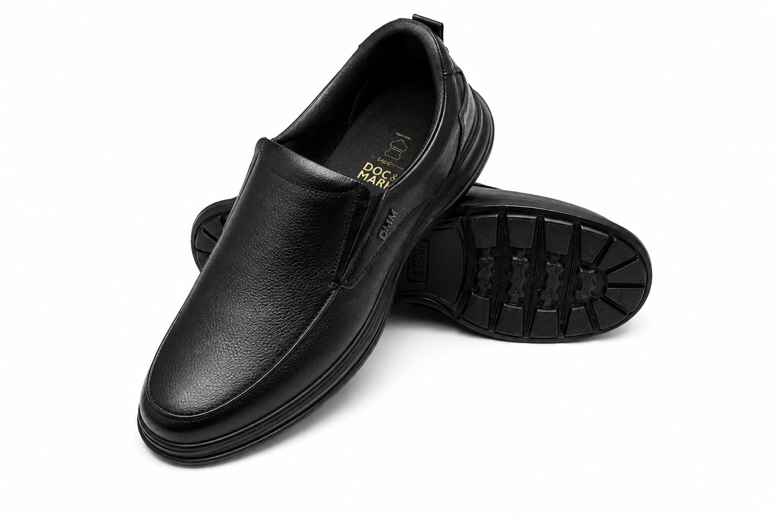 Full Grain Leather - The Ease Glide Slip-in Shoes 515BK